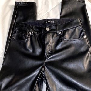 Express Faux Leather Pants w Fur Lining Inside